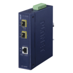 PLANET IGT-1205AT – Convertidor de Medios Industrial / 1x Ethernet 10/100/1000 Base-T / 2x SFP 100/1000/2500 Base-X / -40 a 75°C / 12-48V DC