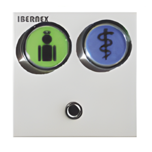 IBERNEX NX0591/GB – Módulo de 2 Botones Iluminados / RS485 / Lector RFID 125KHz / Empotrado 44x44x46mm / 12V