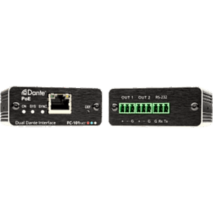 KRAMER FC-101NET – Decodificador Dante | 2 Canales | Salidas Mono Balanceadas | Alimentación PoE | Control de Volumen | Conversión 32 bits | Frecuencia de Muestreo 96 kHz | Kramer Protocol 3000