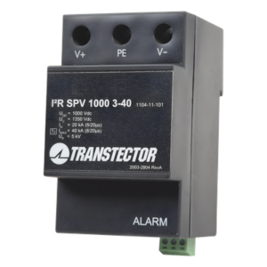 TRANSTECTOR I2R-SPV1000-3-40 – Supresor de Sobretensiones / 1000 VDC / 20 kA In / 40 kA Imax / Tipo 2 / DIN Rail / 25 ns