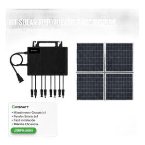 GROWATT NEO2500MX2KIT – Kit Solar Interconexión / 2.5 kW / 220 Vca / Microinversores / 4 MPPT / IP67