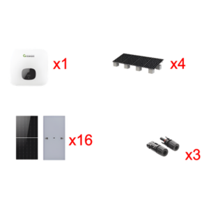 GROWATT MIN10000KIT1 – Kit Solar de Interconexión / 10 kW / 220 Vca / 16 Paneles 645W / Inversor 98.4% Eficiencia / Montaje para 4 Módulos
