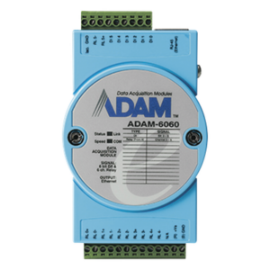 OPTEX ADAM-6060 – Módulo I/O / 6 Relés / 6 Entradas Digitales / Ethernet / MQTT TLS SNMP Modbus TCP / Azure IoT