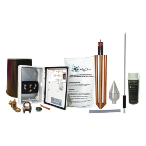 TOTAL GROUND KIT-MASTER-01T – Kit Pararrayo / Protección 160 m (524.9 ft) de Diámetro / Punta Acero Inoxidable / Mástil 1.2 m (3.9 ft) / Sistema de Disipación con Mejorador de Suelo 11 kg / Magnetoactivo