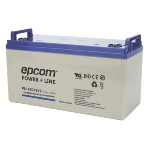 EPCOM POWERLINE PL120D12V2 – Batería AGM-VRLA / 12 VCC / 120 Ah / Ciclo Profundo / Sellada Libre de Mantenimiento / Certificación UL / Terminales T4