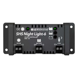 MORNINGSTAR SHS6NL – Controlador Solar de Carga y Descarga / PWM 4 Etapas / IP22 / 11.5 VCC Desconexión Bajo Voltaje / Compensación Térmica