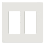 LUTRON ELECTRONICS CW2WH – Placa de Pared Decorativa / 2 Espacios / Sin Tornillos Visibles / Perfil Sobredimensionado 7.6 mm / Blanco Brillante