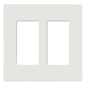 LUTRON ELECTRONICS CW2WH – Placa de Pared Decorativa / 2 Espacios / Sin Tornillos Visibles / Perfil Sobredimensionado 7.6 mm / Blanco Brillante