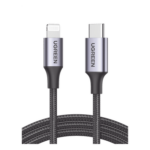 UGREEN 60759 – Cable USB-C a Lightning / 1 Metro (3.28 Pies) / Certificado MFi / Carga Rápida 60W / 480 Mbps / Nylon Trenzado / Aluminio