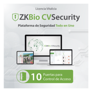 ZKTECO ZKCVACP10 – Licencia de Software / Control de Acceso / 10 Puertas / Biométrico Green Label / Vitalicia