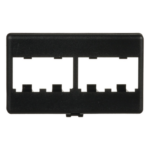 PANDUIT CFFP4BL – Placa de Mobiliario Modular / 4 Puertos Mini-Com / ABS / 2.9 x 1.77 x 0.88 in / Negro