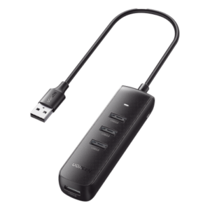 UGREEN 10915 – HUB USB-A 3.0 / 4 Puertos USB-A 3.0 5Gbps / Cable 25 cm (0.82 pies) / Alimentación USB-C / Indicador LED / Diseño Ultra Delgado