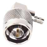 RF INDUSTRIES,LTD RFN-1009-C-03 – Conector Coaxial N Macho / Ángulo Recto / Anillo Plegable / Cables RG-58/U, RG-142/U, LP-195 / Níquel / Oro / Teflón