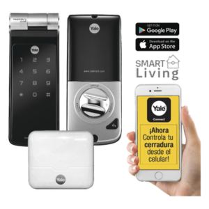 YALE-ASSA ABLOY MX89368 – Kit de Hub con Cerradura Inteligente / Código PIN / Biometría / Control Smartphone / WiFi / Hasta 16 Dispositivos
