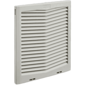 HOFFMAN HG1300504 – Rejilla de Escape para Ventilador con Filtro HG / Protección Tipo 12 IP55 / Compatible con Ventiladores HF13 de 13 in (325 mm) / Plástico / Gris Claro RAL 7035