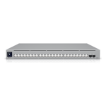 UBIQUITI USW-PRO-XG-24 – Switch Administrable Capa 3 / 24 Puertos RJ45 (16 × 10 GbE, 8 × 2.5 GbE) / 2 Puertos SFP28 25 G / Etherlighting™ / RPS / 460 Gbps