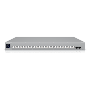 UBIQUITI USW-PRO-XG-24 – Switch Administrable Capa 3 / 24 Puertos RJ45 (16 × 10 GbE, 8 × 2.5 GbE) / 2 Puertos SFP28 25 G / Etherlighting™ / RPS / 460 Gbps