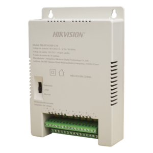 HIKVISION DS-2FA1208-C16/K – Fuente de Poder Regulada / 16 Salidas Independientes / 1 Amp por Salida / 12/13.5/15 Vcc Seleccionables / Entrada 90-130 VCA / Modo Largas Distancias