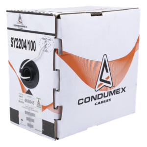 CONDUMEX SY-22-04/1000 – Bobina de Cable / 1000 Pies (305 m) / 4 x 22 AWG / Cobre Multifilar / PVC Retardante a la Flama / UL 13 / Interior / Blanco