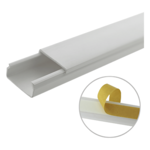 THORSMAN TMK-1020-SD-CC – Canaleta de PVC / 20 x 10 mm / 1.83 m (6 ft) / Sin División / Autoextinguible / Adhesiva / Anti-UV