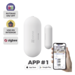 EZVIZ CS-T2C – Sensor de Contacto Magnético Inalámbrico / Zigbee / Separación de Alarma 25 mm ± 5 mm / Autonomía 3 Años / Uso Interior / 53.5 x 22.5 x 13.5 mm