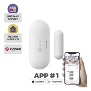 EZVIZ CS-T2C – Sensor de Contacto Magnético Inalámbrico / Zigbee / Separación de Alarma 25 mm ± 5 mm / Autonomía 3 Años / Uso Interior / 53.5 x 22.5 x 13.5 mm
