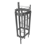 SYSCOM TOWERS SM-HEX-35G – Herraje para antenas sectoriales / 6 posiciones / Acero A-36 / Mástil 2' cal. 18 / Altura 100 cm / 3.28 ft / Galvanizado en caliente / Compatible STZ35G