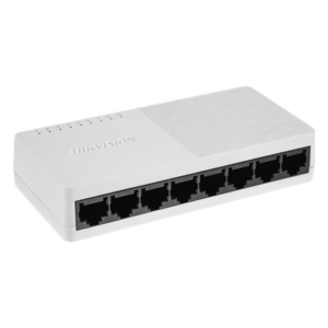 HIKVISION DS-3E0108D-O – Switch de Escritorio / 8 Puertos / Fast Ethernet 10/100 Mbps / Diseño Compacto / Plug & Play