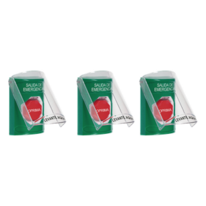 STI CP-SS13-ES – Botones de Emergencia / 3 Métodos de Activación / 3 Mensajes Configurables / Iluminación RGB / Contactos Forma C 10A / IP Compacto