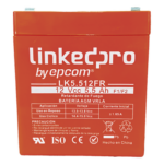 LINKEDPRO BY EPCOM LK5.512FR – Batería de Respaldo AGM-VRLA / 12 V / 5.5 Ah / Retardante a la Flama UL94-V0 / Vida Útil 5 Años / Terminales F1 con Adaptador F2
