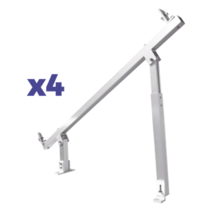 EPCOM POWERLINE EPLAMO011X4PRO – Caja de accesorios de aluminio anodizado / Montaje techo / Arreglo 1x4 / Inclinación 20°-45° / Resistencia viento 136 km/h