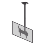 EPCOM INDUSTRIAL EMLCM1U – Soporte de Techo para Pantalla / 32" a 75" / VESA 100x100 a 400x400 / Carga Máxima 50 kg (110 lbs) / Inclinación y Rotación