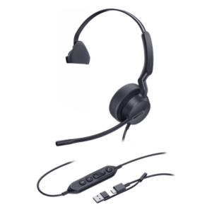 YEALINK UH42-MONO-UC-USB-C/A – Auricular USB Profesional / Cancelación de Ruido con IA / Altavoz 35 mm con EQ Dinámico / USB-C con Adaptador USB-A / Control Integrado de Llamadas