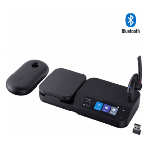 YEALINK BH71-WORKSTATION-PRO-USB-C/A – Auricular Bluetooth Mono / Cancelación de Ruido 4 Micrófonos / Autonomía 30 h / Pantalla Táctil 3" / Hub USB / Carga Inalámbrica Qi 15W