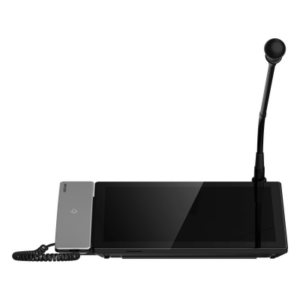 HIKVISION DS-QAZ1MP10G1 – Estación de Micrófono IP / Pantalla Touch IPS / PoE / Memoria 32 GB / Audio Bidireccional / Gestión de 50 Terminales