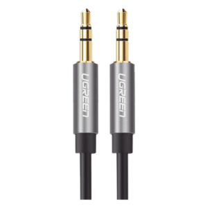 UGREEN 10737 – Cable Auxiliar / 3.5mm Macho a Macho / 5m (16.4 ft) / Conectores Oro 24K / TPE / Aluminio / Negro
