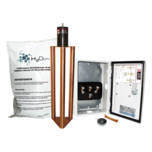 TOTAL GROUND TG-400K – Electrodo de puesta a tierra / 400 A / Filtro LCR / Compuesto H2Ohm / Acoplador TGC1 1500 A / Diseño Delta tubular