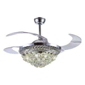 JWJ JLV-041 – Ventilador de Techo con Luminario LED / 110 V CA 50/60 Hz / 88 W / 4500 lm / 3 Temperaturas de Color 2700-4000-6500 K / 1075 mm (3.5 ft) / 6 Velocidades / No Regulable
