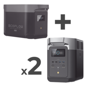 ECOFLOW DLT2MAX-2BP – Kit Estación de Energía Portátil / 6144Wh Total / 2400W Continuo / 4800W Pico / LiFePO4 / WiFi & Bluetooth / 23 kg