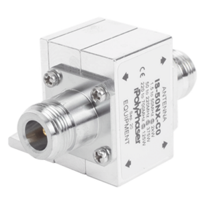 POLYPHASER IS-50NX-CO – Protector Coaxial RF / 1.5-700 MHz / 50 Ω / 2 kW / Conectores N Hembra / Ceja Lateral / Flange