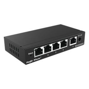 RUIJIE RG-ES205GC – Switch Administrable / 5 Puertos Gigabit / Capacidad 10 Gbps / Gestión Cloud y Móvil / 16 VLANs / 5W Máximo