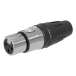 SEETRONIC SCHF3 – Conector XLR Hembra / 3 Núcleos / Acero Inoxidable / Contactos Chapados en Oro / 20 A a 250 V CA