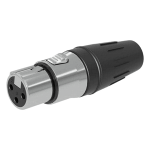 SEETRONIC SCHF3 – Conector XLR Hembra / 3 Núcleos / Acero Inoxidable / Contactos Chapados en Oro / 20 A a 250 V CA