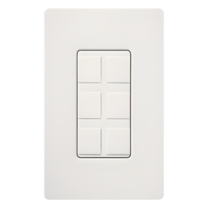 LUTRON ELECTRONICS SC6PFSW – Marco de 6 Puertos Personalizable / Conectores a Presión / Snow Satinado / Serie Satin Colors