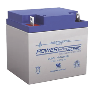 POWER SONIC PS-12280-NB – Batería de Respaldo AGM/VRLA / 12V / 28Ah / Terminales NB / 5 Años Vida Útil / UL Reconocida