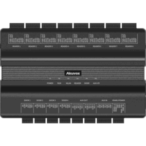AKUVOX A095S – Controlador de Acceso 4 Puertas / Linux / 100,000 Usuarios y 500,000 Tarjetas / 200,000 Registros / RS485 Wiegand OSDP / TCP-IP / PoE IEEE802.3at / WiFi 2.4GHz y 5GHz / LTE Opcional / 8 Relés / 8 Puertos Wiegand-RS485 / 12 Entradas / 8 Salidas / Mo