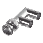 RF INDUSTRIES,LTD RFB-1730-3 – Adaptador RF / BNC Macho a Doble BNC Hembra / 75 Ohm / Splitter en F / Contacto Oro 24k / Aislante Delrin