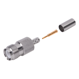 RF INDUSTRIES,LTD RP-1216-C1 – Conector Coaxial TNC / Hembra Inverso / Anillo Plegable / Para Cable RG-142/U / Contacto Oro 50 μm / Aislante Teflón