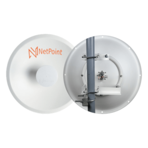 NetPoint NPUW1 – Antena Direccional Parabólica / 27 dBi / 4.9-7.2 GHz / Dual Polaridad Slant 45°/90° / 39.6 cm / Radomo Integrado