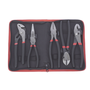 PRECISION PST-H010-03 – Juego de Pinzas / 5 Piezas / 8" (203.2 mm) / Acero / Mango Antiderrapante / Estuche Plástico
